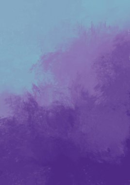 Yumuşak mavi tabanlı, menekşe boyalı, ince duman izli, organik renk lekeli, müzik kapakları için ideal ruhani dokulu arka plan, güzellik kampanyaları içeren hayali soyut kompozisyon.