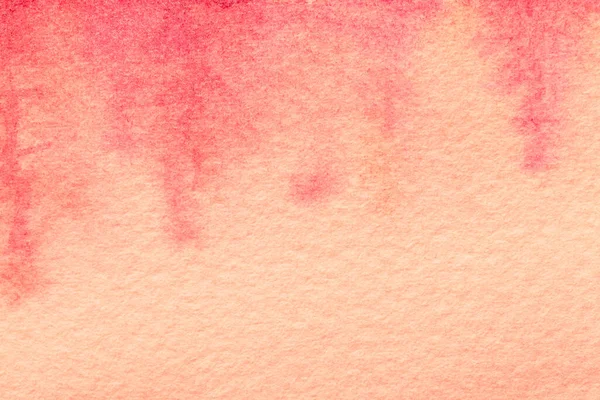 摘要背景为红色及珊瑚色 帆布上的水彩画带有柔和的粉红色渐变 纸上有图案的艺术品碎片 结构背景 — 图库照片