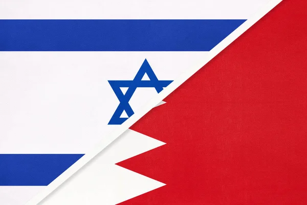 Ізраїль Бахрейн Національні Прапори Текстилю Відносини Партнерство Співпраця Між Двома — стокове фото