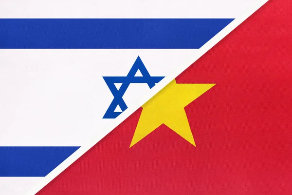 Ізраїль Єтнам Національні Прапори Текстилю Відносини Партнерство Співпраця Між Двома — стокове фото