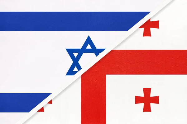 Israel Geórgia Bandeiras Nacionais Têxteis Relacionamento Parceria Jogo Entre Dois — Fotografia de Stock