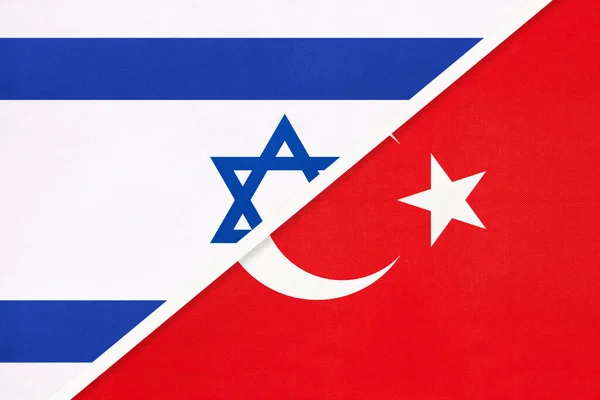 Ізраїль Туреччина Національні Прапори Текстилю Відносини Партнерство Співпраця Між Двома — стокове фото
