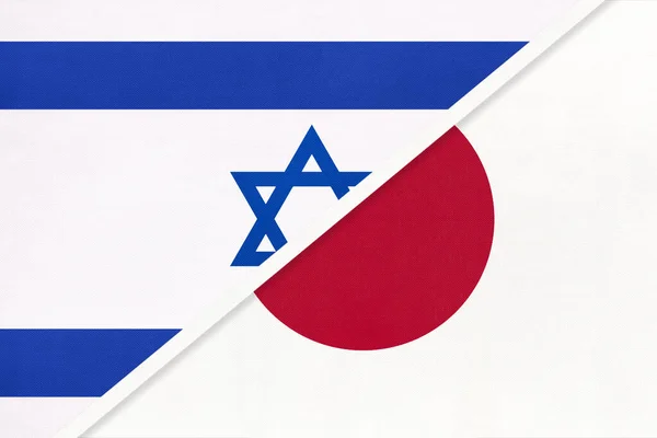 Ізраїль Японія Національні Прапори Текстилю Відносини Партнерство Співпраця Між Двома — стокове фото