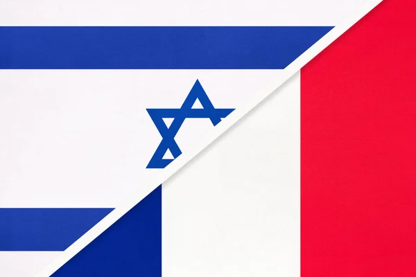 Israel França República Francesa Bandeiras Nacionais Têxteis Relacionamento Parceria Jogo — Fotografia de Stock