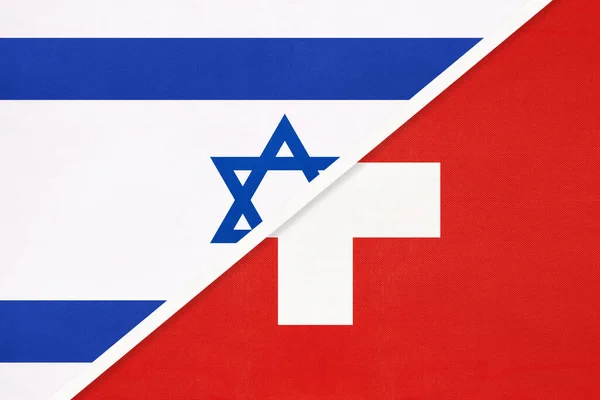 Ізраїль Швейцарія Або Швейцарська Конфедерація Національні Прапори Текстилю Відносини Партнерство — стокове фото
