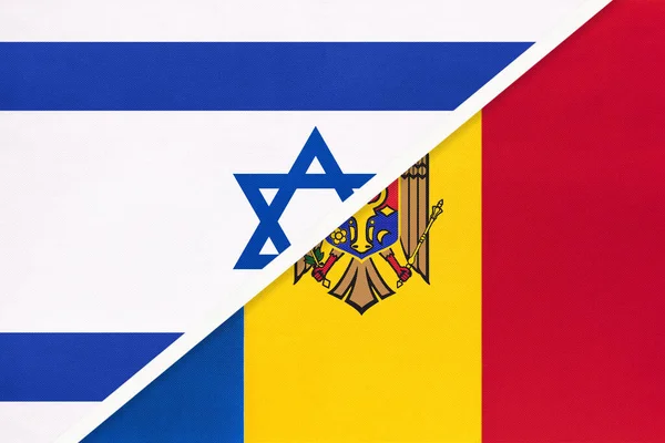 Izrael Moldavsko Národní Vlajky Textilu Vztah Partnerství Zápas Mezi Dvěma — Stock fotografie