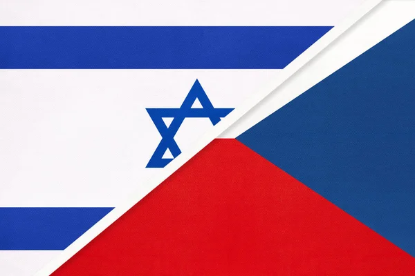 Ізраїль Чехія Або Чехія Національні Прапори Текстилю Відносини Партнерство Співпраця — стокове фото