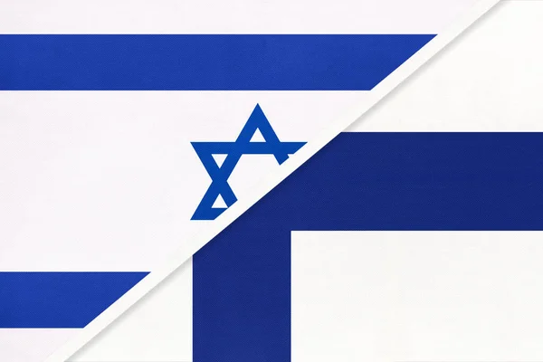 イスラエルとフィンランド 繊維から国旗 二国間の関係 パートナーシップ及び一致 — ストック写真