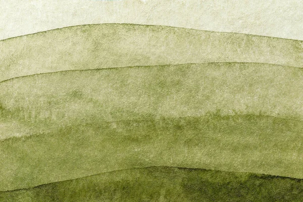 抽象的艺术背景绿色和橄榄色 帆布上的水彩画有柔软的土黄色坡度 纸上有波浪形图案的艺术品碎片 结构背景 — 图库照片