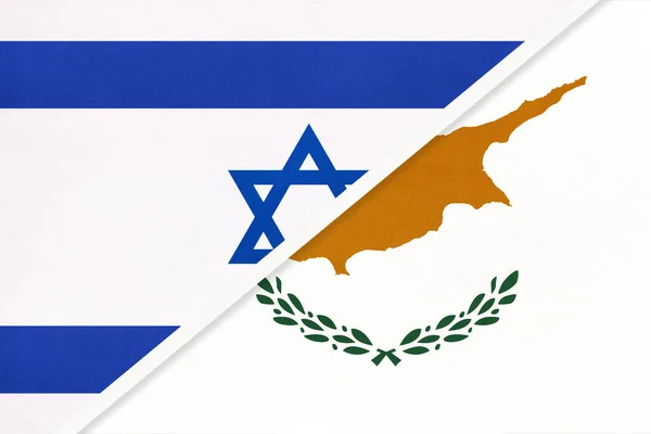 イスラエルとキプロス 繊維から国旗 二国間の関係 パートナーシップ及び一致 — ストック写真