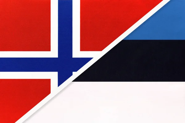 Norsko Estonsko Národní Vlajky Textilu Vztah Partnerství Zápas Mezi Dvěma — Stock fotografie