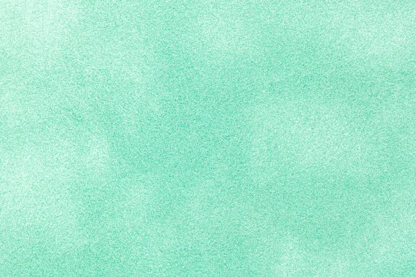 浅绿色衬垫背景绒毛织物 天鹅绒质地的无缝青色纺织品 绿松石毡帆布背景的结构 — 图库照片