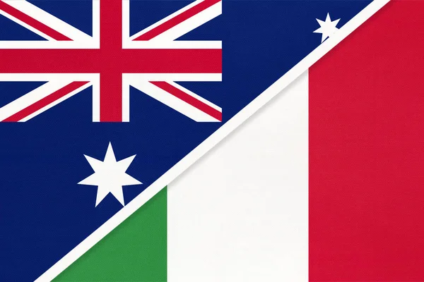 Australia Italia República Italiana Banderas Nacionales Textiles Relación Asociación Correspondencia — Foto de Stock