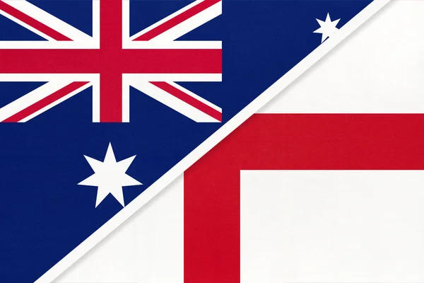 Australie Angleterre Drapeaux Nationaux Textile Relations Partenariat Appariement Entre Deux — Photo