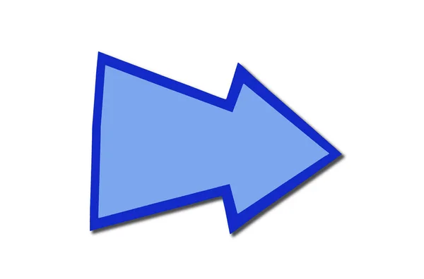 Znak Bańki Mowy Postaci Niebieskiej Prawej Strzałki Izolowane Białym Tle — Zdjęcie stockowe