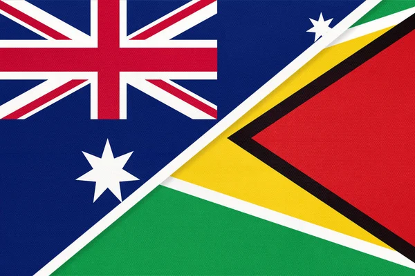 Австралия Гайана Национальные Флаги Текстиля Отношения Партнерство Матч Между Двумя — стоковое фото