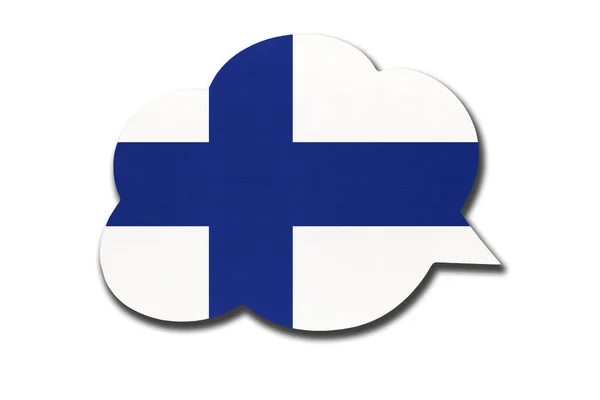 Burbuja Habla Con Bandera Nacional Finlandia Aislada Sobre Fondo Blanco — Foto de Stock