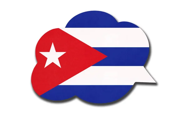 Bańka Mowy Kubańską Flagą Narodową Odizolowana Białym Tle Symbol Kuby — Zdjęcie stockowe