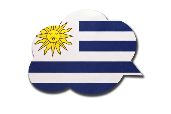 Tal Bubbla Med Uruguayan Nationell Flagga Isolerad Vit Bakgrund Symbol — Stockfoto