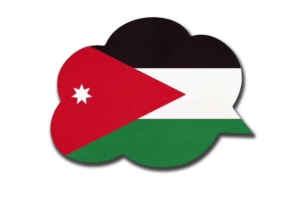 Bolha Fala Com Bandeira Nacional Jordaniana Isolado Fundo Branco Fale — Fotografia de Stock