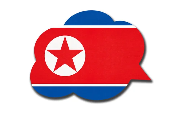Kuzey Kore Dprk Ulusal Bayrağı Olan Konuşma Balonu Beyaz Arka — Stok fotoğraf