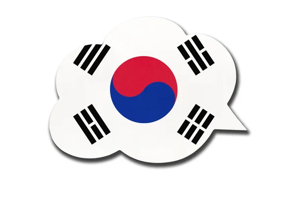 Bolha Fala Com Coreia Sul Bandeira Nacional Rok Isolado Fundo — Fotografia de Stock