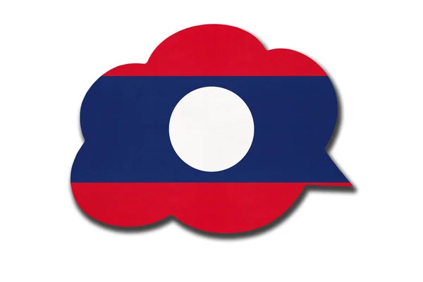 Burbuja Habla Con Bandera Nacional Laosiana Aislada Sobre Fondo Blanco — Foto de Stock