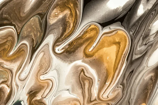 Abstract Fluid Art Background Beige Brown Colors Liquid Marble Acrylic — Stock Photo, Image