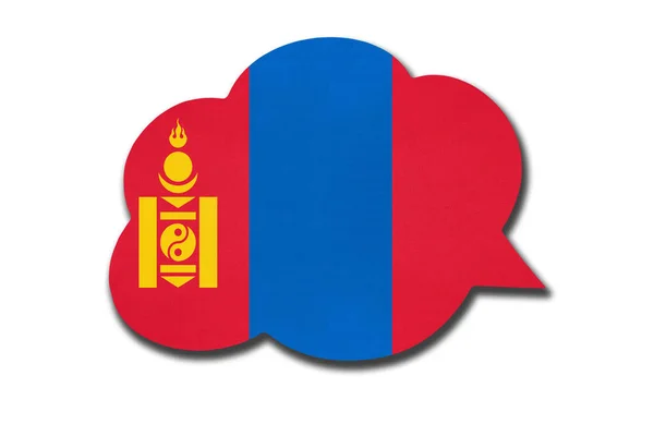 Speech Bubble Mongolia National Flag Isolated White Background Speak Learn — Stock Photo, Image