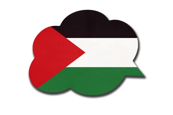 Spraakzeepbel Met Palestiniaanse Nationale Vlag Geïsoleerd Witte Achtergrond Spreek Leer — Stockfoto