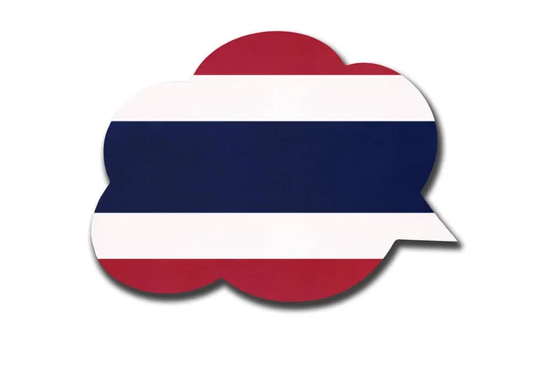 Bolha Fala Com Tailândia Siam Bandeira Nacional Isolado Fundo Branco — Fotografia de Stock