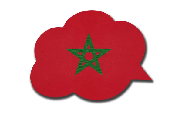 Мова Бульбашки Марокканським Національним Прапором Ізольовані Білому Тлі Говоріть Вивчіть — стокове фото