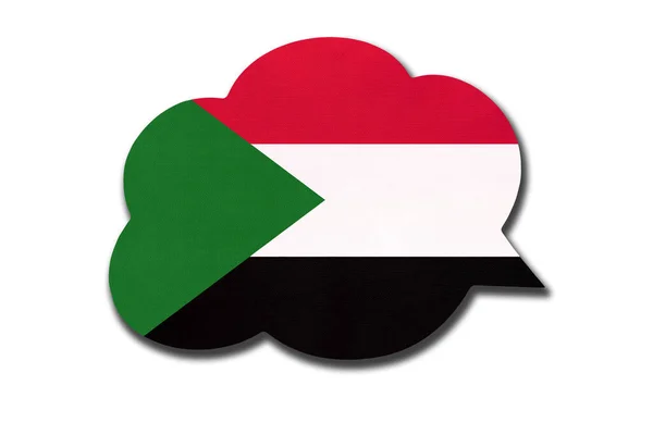 Spraakzeepbel Met Soedanese Nationale Vlag Geïsoleerd Witte Achtergrond Spreek Leer — Stockfoto