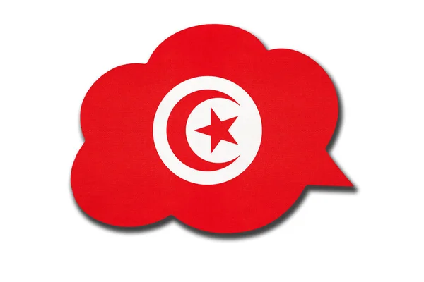 Мова Бульбашки Національним Прапором Тунісу Ізольований Білому Тлі Говоріть Вивчайте — стокове фото