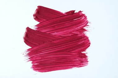 Soyut sanat arka planı koyu kırmızı ve beyaz renkler. Kanvas üzerine suluboya boya boya, şarap vuruşları ve su sıçraması. Mor numuneli akrilik çizimler. Doku arkaplanı.