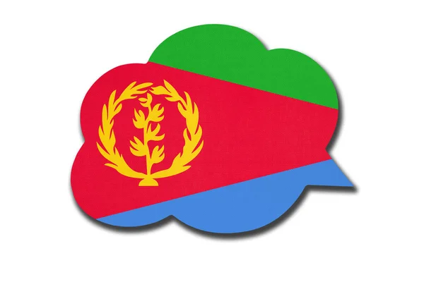 Spraakzeepbel Met Eritrese Nationale Vlag Geïsoleerd Witte Achtergrond Spreek Leer — Stockfoto