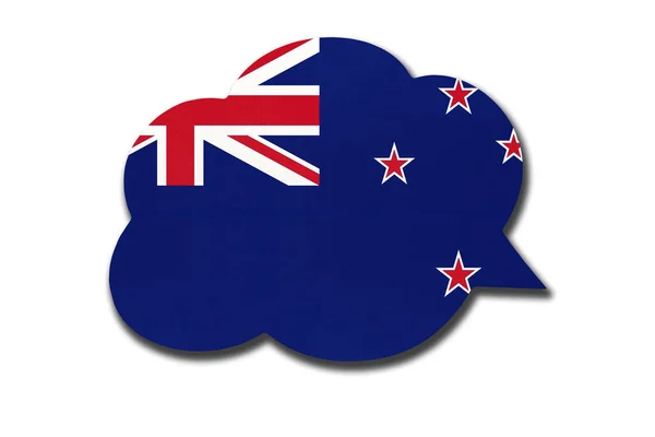 Speech Bubble New Zealander National Flag Isolated White Background Symbol — Zdjęcie stockowe