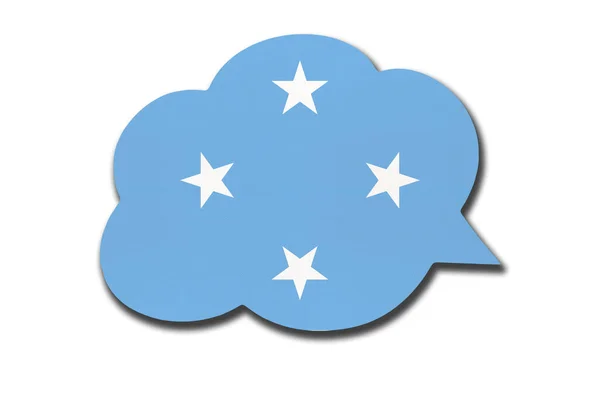 Speech Bubble Federated States Micronesia National Flag Isolated White Background — Stock Photo, Image