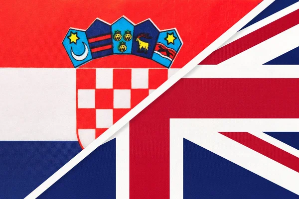 Croacia Reino Unido Gran Bretaña Reino Unido Símbolo País Banderas — Foto de Stock