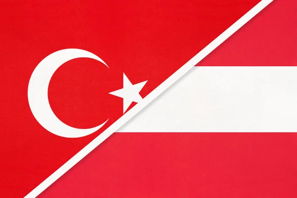 Турция Австрия Символ Страны Турецкие Австрийские Национальные Флаги — стоковое фото