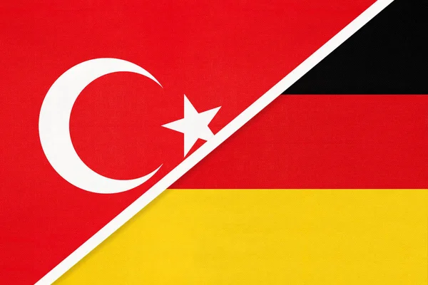 Turkey and Germany, symbol of country. Turkish vs German national flags.