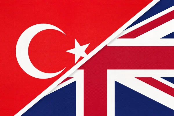 Turkiet Och Förenade Konungariket Storbritannien Och Nordirland Symbol För Landet Stockbild
