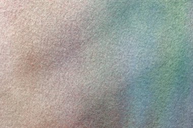 Soyut sanat arka planı açık mavi ve bej renkler. Turkuaz gradyanlı tuvale suluboya boya. Kağıtların üzerinde desenli bir sanat eseri. Doku arkaplanı, makro.