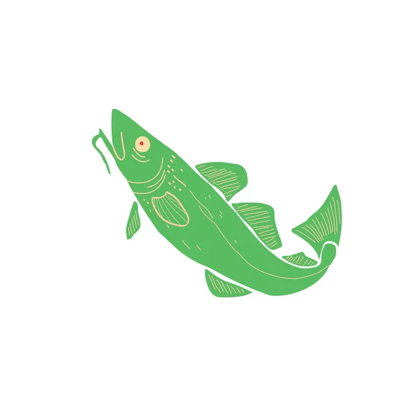 Grüne Fische im Vektor. — Stockvektor
