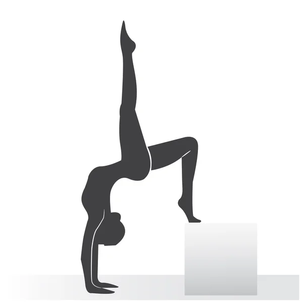 흰색 바탕에 요가 실루엣Yoga silhouet op witte achtergrond. 