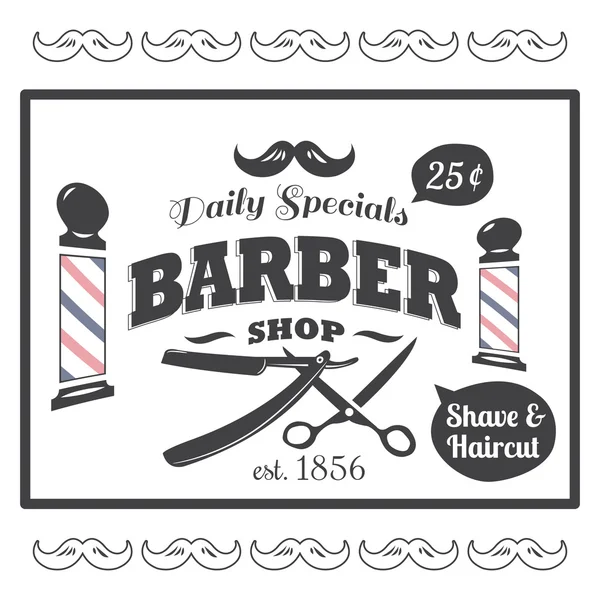 Vintage, estilo Barber Shop logo . — Archivo Imágenes Vectoriales