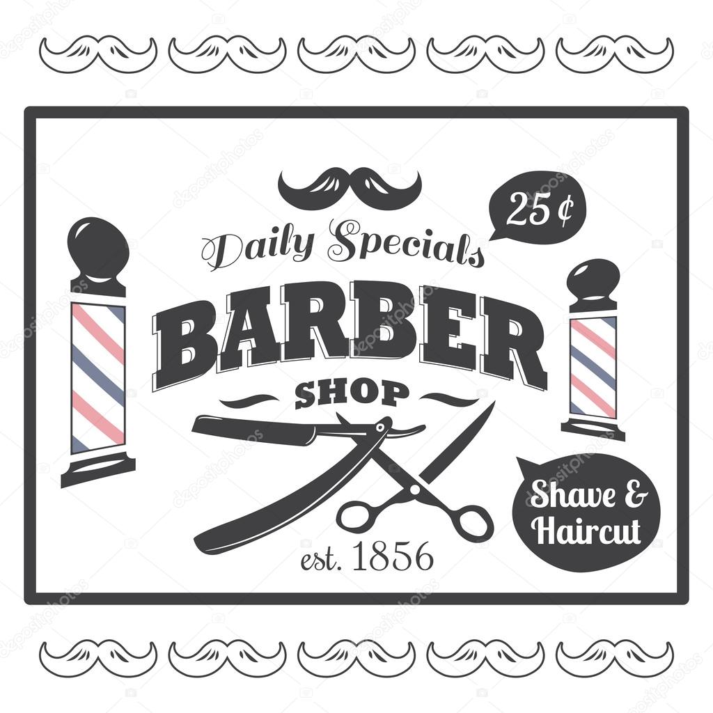 Vintage Styled Barber Shop Logo Stock Vector Image By C Serocco 105865922
