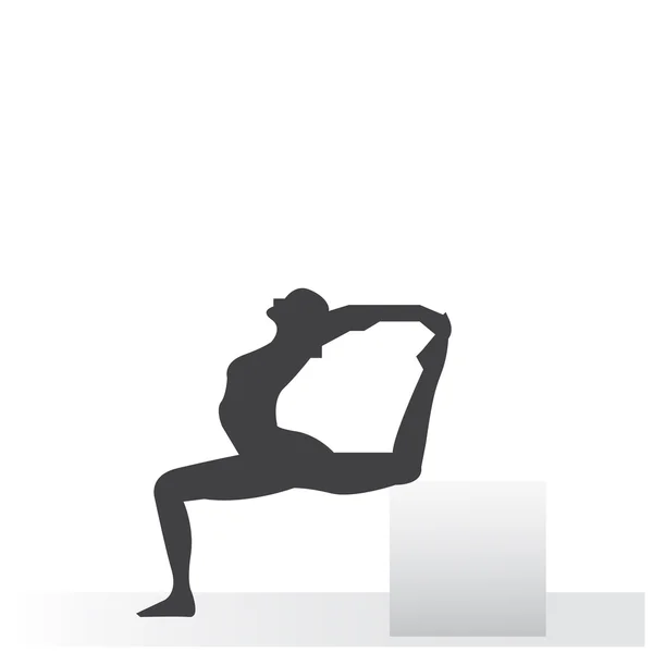 Женщина в положении йоги. Силуэт . — стоковый вектор
