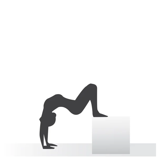 Kadın yoga konumda. Siluet. 