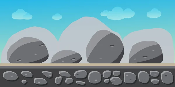 Paisaje natural, fondo para juegos, piedras . — Vector de stock